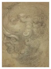 Study for the Head of an Old Man by Godfrey Kneller, pencil and chalk on paper, sold Apr 2026