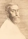 Portrait of Sir Edward John Poynter by Alphonse Legros, etching, offered Apr 2026