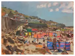 Sennen Beach by Ken Howard, oil on canvas, sold Mar 2026