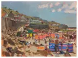 Sennen Beach by Ken Howard, oil on canvas, sold Mar 2026