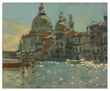 San Giorgio Maggiore by Ken Howard, 2001, oil on board, sold Mar 2026