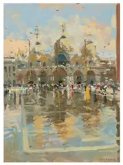 The Campanile by Ken Howard, oil on canvas, sold Mar 2026