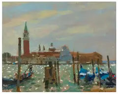 Salute Morning by Ken Howard, oil on board, sold Mar 2026