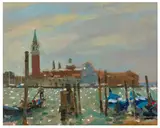 Salute Morning signed 'Ken Howard' (lower right) oil on board Dimensions:24 x 30.5 cm by Ken Howard, oil on board, sold Mar 2026