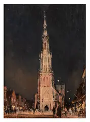 Nieuwe Kerk by Edward Seago, oil on board, sold Mar 2026