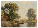 On the Nene near Fotheringhay by William Miller Frazer, oil on canvas, sold Mar 2026