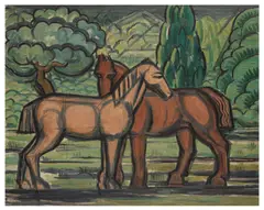 Untitled by Arnold Auerbach, oil on canvas, sold Mar 2026
