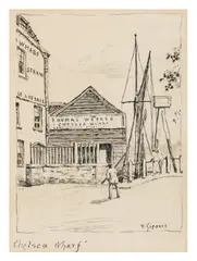 Chelsea Wharf by Walter Greaves, ink, sold Mar 2026
