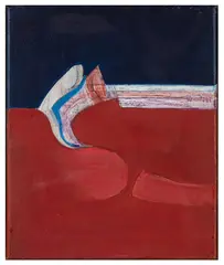 Red Below by Adrian Heath, oil on canvas, sold Mar 2026
