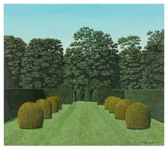 Topiary by Leslie Smith, oil on canvas, sold Mar 2026