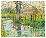 The River Churn at Baunton Meadows by Charles Neal, oil on board, offered Mar 2026
