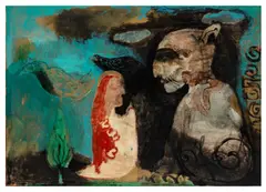 Untitled by Samira Abbassy, oil on paper, offered Mar 2026