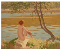 Nude by Frank Jameson-Smith, oil on canvas, sold Mar 2026