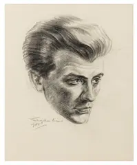 Cecil Rochford D'Olyly John signed and dated 'Stephen Ward/1951' (centre-left) pencil Dimensions:47 x 40.1 cm by Stephen Ward, pencil, sold Mar 2026