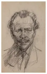 Terry Thomas signed with initials 'SW' (lower right) charcoal (unframed) Dimensions:48 x 31.5 cm by Stephen Ward, charcoal, sold Mar 2026