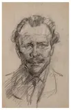 Terry Thomas by Stephen Ward, charcoal, sold Mar 2026