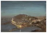 Island at night by George Clausen, gouache on paper, sold Mar 2026