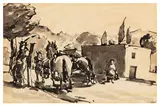 Patagonia signed with initials 'KW' (lower right) watercolour and wash Dimensions:23.3 x 35 cm by Kyffin Williams, watercolour and wash, sold Mar 2026