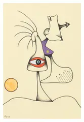 The Initiator by Desmond Morris, 2005, watercolour and pen, sold Mar 2026