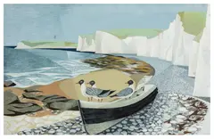 The Beach by Stuart McCrorie, gouache, sold Mar 2026