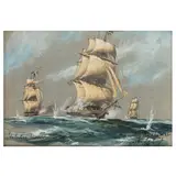 The Chase of the Brilliant by John Bentham-Dinsdale, gouache and watercolour, offered Mar 2026