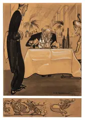 The Examination by H. M. Bateman, ink & pen, sold Mar 2026