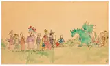 Albert the Dragon by Quentin Blake, watercolour and pen, sold Mar 2026