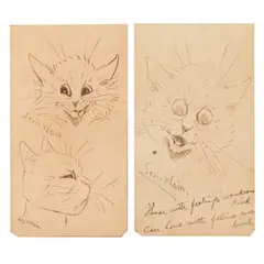 Untitled by Louis Wain, drawing, sold Mar 2026