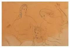 Women and baby featuring Dorelia by Augustus John O.m., drawing, sold Mar 2026