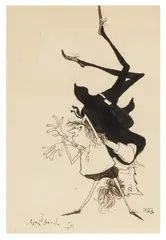Unarmed Combat by Ronald Searle, ink, sold Mar 2026