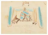 The Playhouse by Ronald Searle, ink & coloured, sold Mar 2026