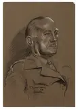 Portrait of an Officer by Stephen Ward, charcoal and crayon on paper, sold Mar 2026