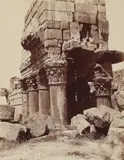 Temple of Jupiter, Baalbek, Syria, c.1865 Albumen print, image size 29 x 22cm, mounted to period card, overall measuring size 57.5 x 40cm by Félix Bonfils, print, offered Mar 2026