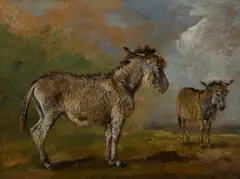 Donkeys by James Ward, Oil on paper laid to panel, sold Jun 2025