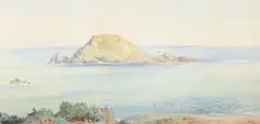 View of sark by Alfred William Hunt, Pencil, watercolour and white heightening Partially inscribed and signed, sold Jun 2025