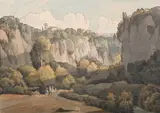 Civita castellana, italy by Francis Towne, Pen and ink, pencil and watercolour, sold Jun 2025
