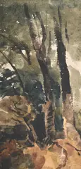 Trees on a bank by Peter De Wint, Watercolour, sold Jun 2025