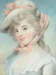 Portrait of a lady with a bonnet by Ozias Humphry, Pastel, offered Jun 2025