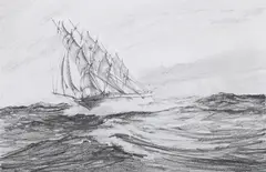 Sketch 6, amoco calendar 1980 by John Steven Dews, Pencil, offered Jun 2025