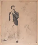 Whistler in White Ducks by Mortimer Menpes, Etching with plate tone, circa, sold Jun 2025