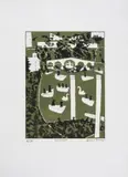 Richmond by Julian Trevelyan, Etching with aquatint printed in colours, sold Jun 2025