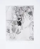 Village Dancers at Saux No by Anthony Gross, pencil, offered Jun 2025