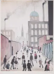 Mrs Swindell's Picture by L. S. Lowry, Offset lithograph printed in colours, sold Jun 2025