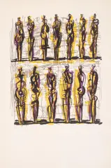 Thirteen Standing Figures by Henry Moore, print (other), sold Jun 2025
