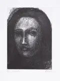 Head of Girl III by Henry Moore, etching, sold Jun 2025