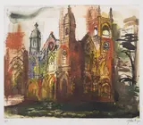 Gothic Folly by John Piper, Etching with aquatint printed in colours, offered Jun 2025