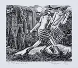 Joggers by George Tute, engraving, sold Jun 2025