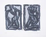 From Chelsea Arts Club Centenary Portfolio … by Ivor Abrahams, Screenprint in colours with embossing, sold Jun 2025