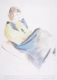 Celia Wearing Checked Sleeves by David Hockney, Offset lithograph printed in colours, sold Jun 2025