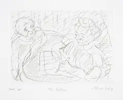 The Letter by Leon Kossoff, Etching, offered Jun 2025
